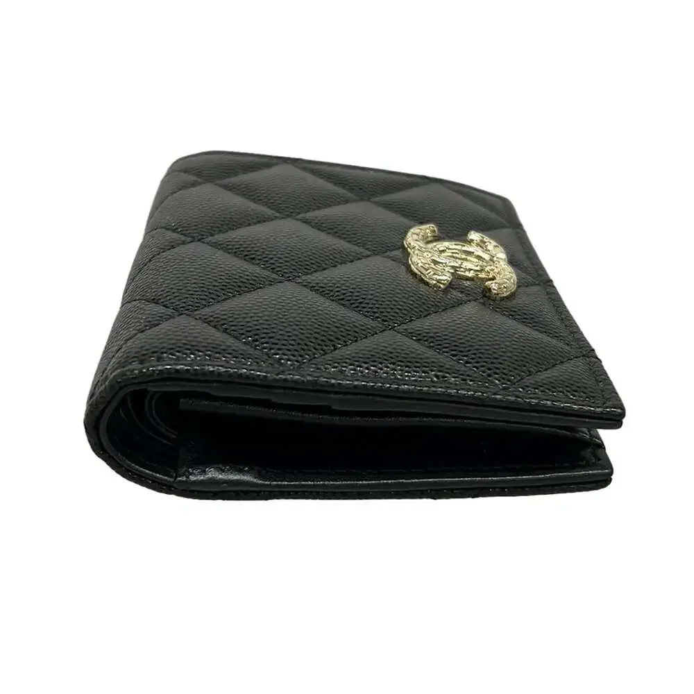 Chanel Matelasse Small Wallet Bifold Wallet AP40858 Black Gold